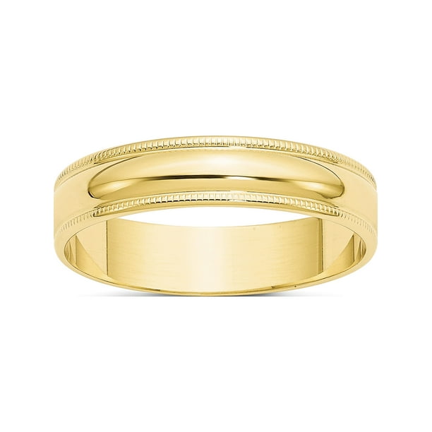 10k Yellow Gold 5mm Milgrain Half Round Band Fine Jewelry Ideal Gifts For Women 10k Yellow Gold 5mm Milgrain Half Round Band Fine Jewelry Ideal Gifts For Women